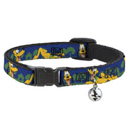 Cat Collar Breakaway - Pluto 4-Poses Landscape Blue Green Breakaway Cat Collars Disney   
