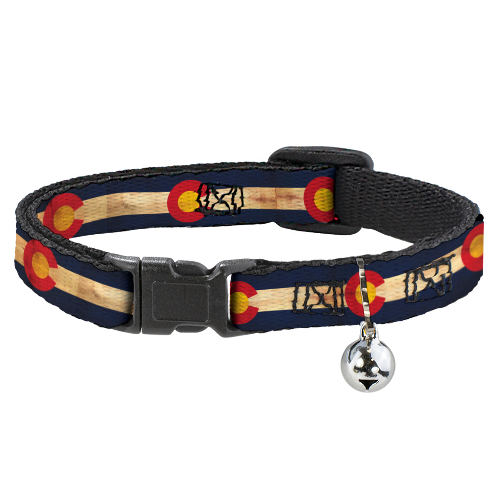 Cat Collar Breakaway - Colorado Flag Continuous Vintage Breakaway Cat Collars Buckle-Down   