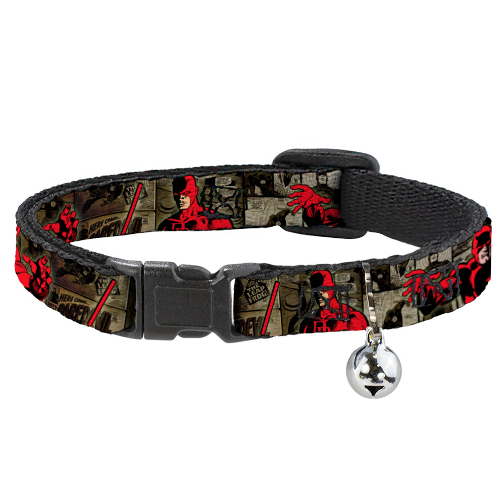 Cat Collar Breakaway - DAREDEVIL Action Poses Comic Panels Grays Red Breakaway Cat Collars Marvel Comics   