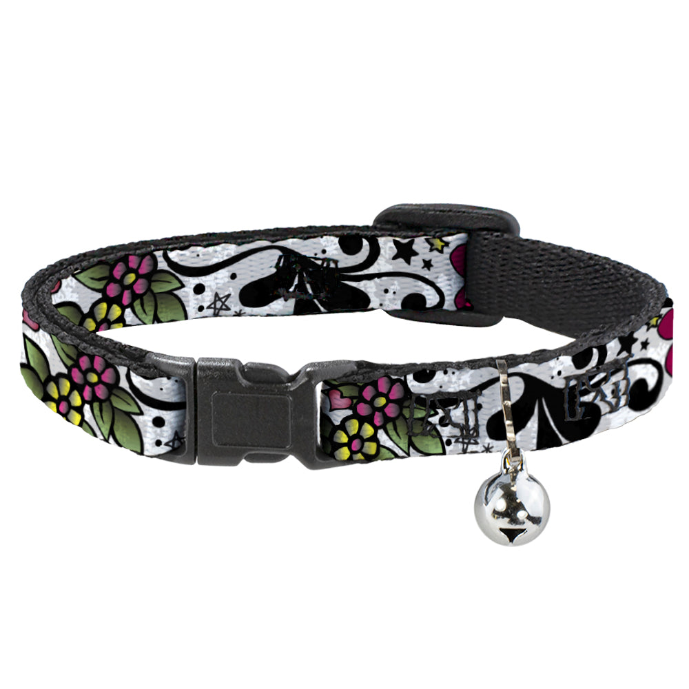Cat Collar Breakaway - Mom & Dad CLOSE-UP White Breakaway Cat Collars Buckle-Down   