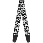 Guitar Strap - Geometric Diamond2 Black White Black Guitar Straps Buckle-Down   