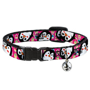 Cat Collar Breakaway - Penguins w Cupcakes Fuchsia Multi Color Breakaway Cat Collars Buckle-Down   