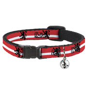 Cat Collar Breakaway - Rampant Lion Repeat Stripes Red White Black Breakaway Cat Collars Buckle-Down   