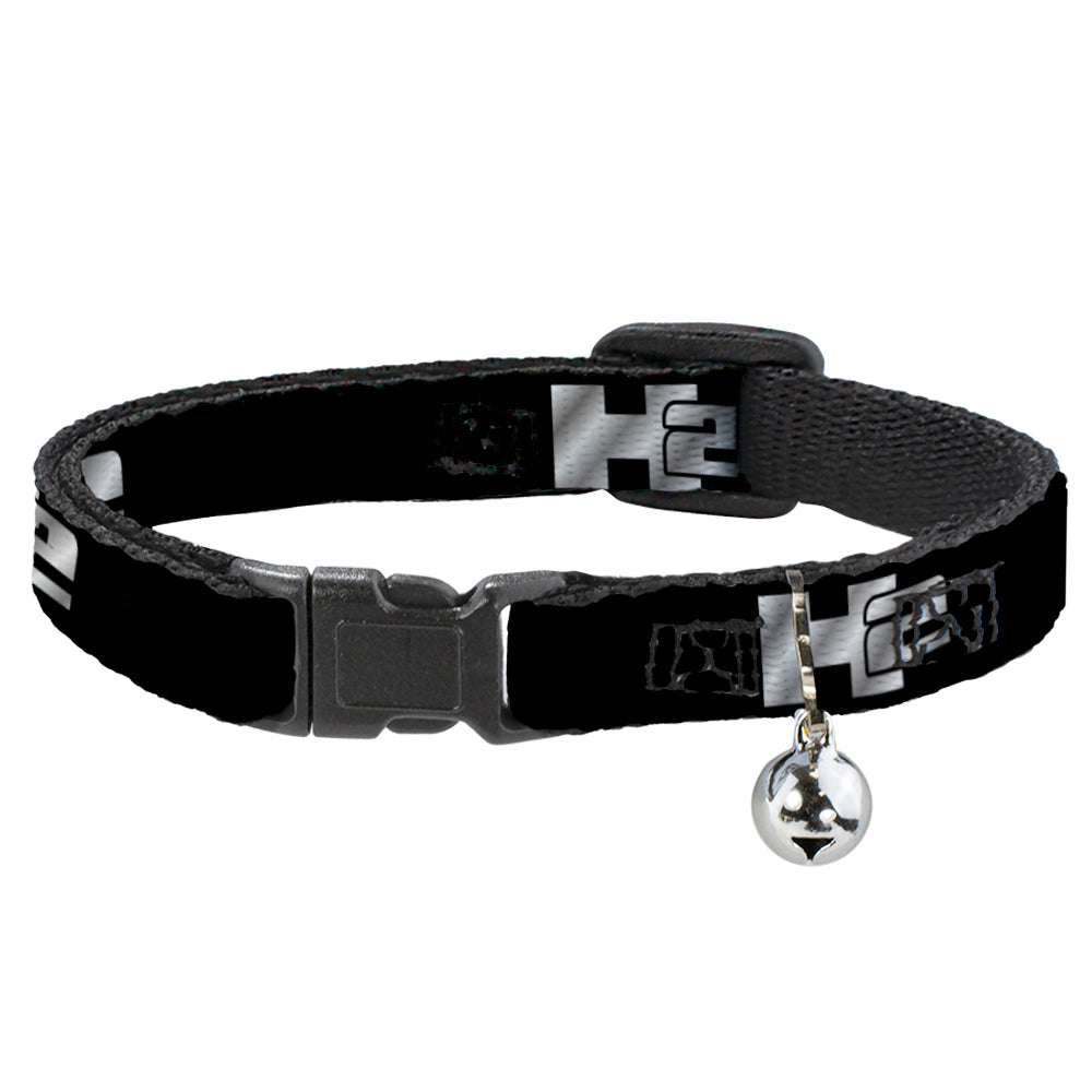 Cat Collar Breakaway - H2 Black Silver Logo REPEAT Breakaway Cat Collars GM General Motors   