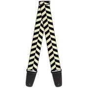 Guitar Strap - Rhombus Split Cream Black Guitar Straps Buckle-Down   