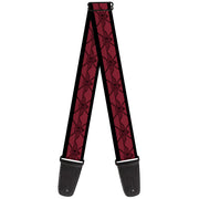 Guitar Strap - BD Monogram2 Red Black Guitar Straps Buckle-Down   