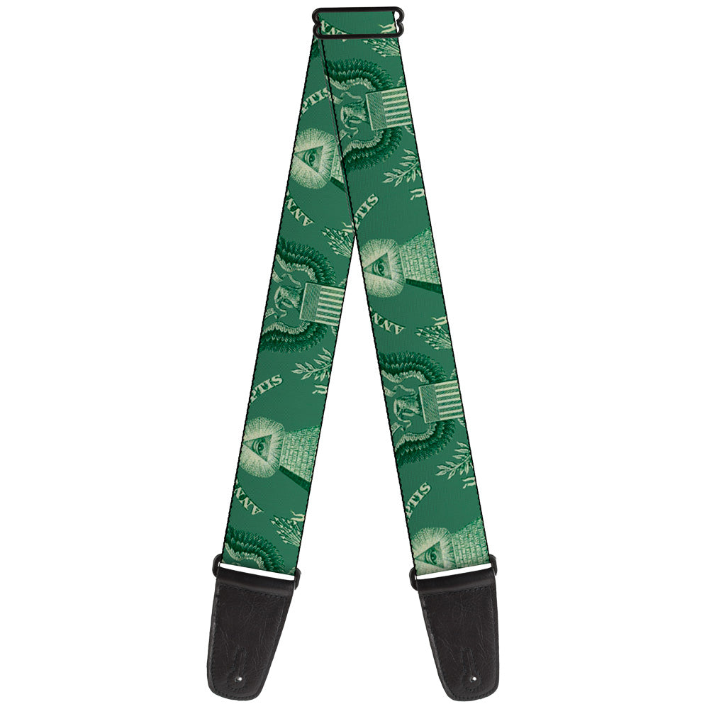 Guitar Strap - One Dollar Bill Pyramid Bald Eagle Guitar Straps Buckle-Down   