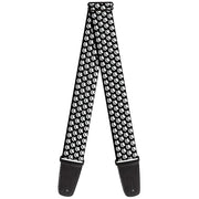 Guitar Strap - Paw Print Black White Guitar Straps Buckle-Down   