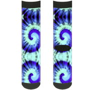 Sock Pair - Polyester - Tie Dye Swirl Purples Blues - CREW Socks Buckle-Down   