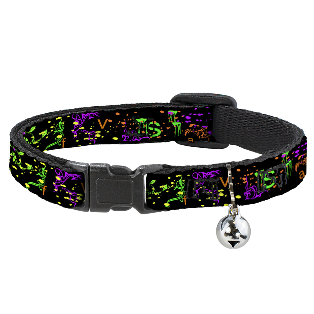 Cat Collar Breakaway - Nautical Star Splatter Black Neon Breakaway Cat Collars Buckle-Down   