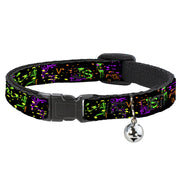 Cat Collar Breakaway - Nautical Star Splatter Black Neon Breakaway Cat Collars Buckle-Down   