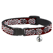 Cat Collar Breakaway - Celtic Knot5 Reds Black White Breakaway Cat Collars Buckle-Down   