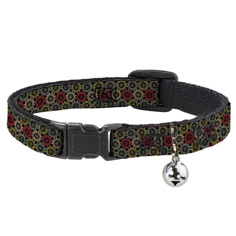 Cat Collar Breakaway - Aboriginal Black Cream Multi Color Breakaway Cat Collars Buckle-Down   