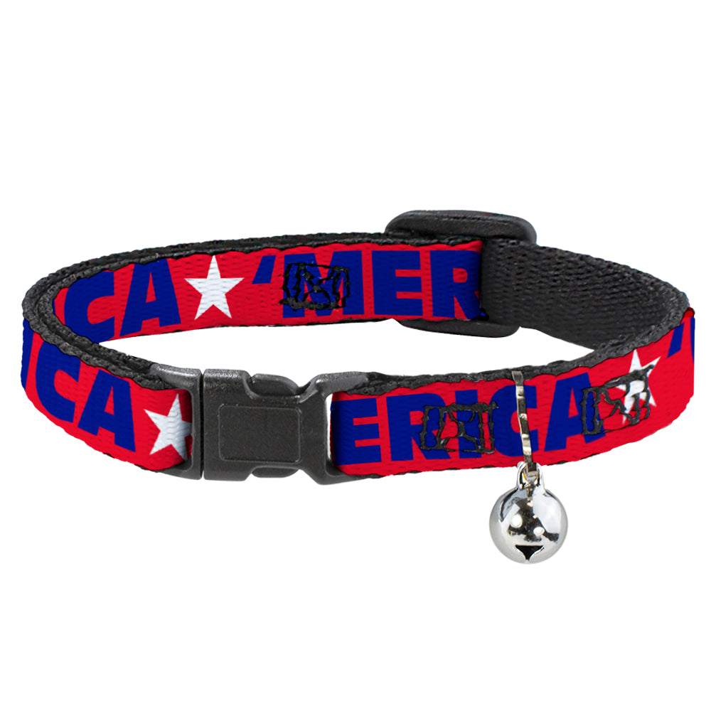 Cat Collar Breakaway - 'MERICA Star Red Blue White Breakaway Cat Collars Buckle-Down   