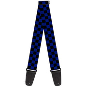 Guitar Strap - Checker Black Blue Guitar Straps Buckle-Down   