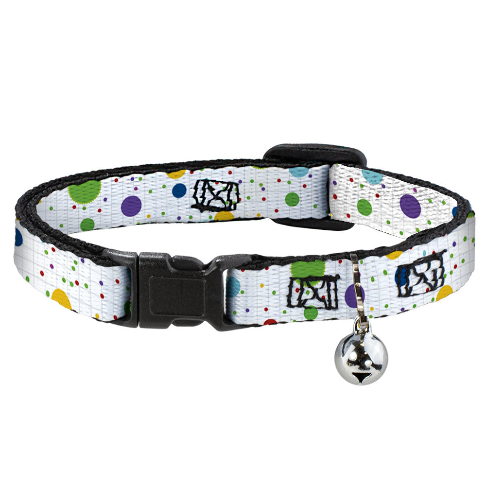 Cat Collar Breakaway - Dots Grid2 White Gray Multi Color Breakaway Cat Collars Buckle-Down   