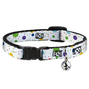 Cat Collar Breakaway - Dots Grid2 White Gray Multi Color Breakaway Cat Collars Buckle-Down   