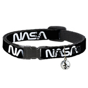 Cat Collar Breakaway - NASA Text Black White Breakaway Cat Collars Buckle-Down   