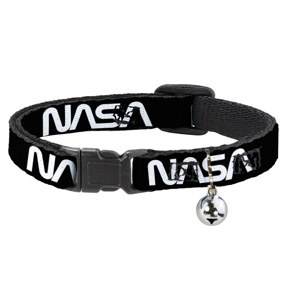 Cat Collar Breakaway - NASA Text Black White Breakaway Cat Collars Buckle-Down   