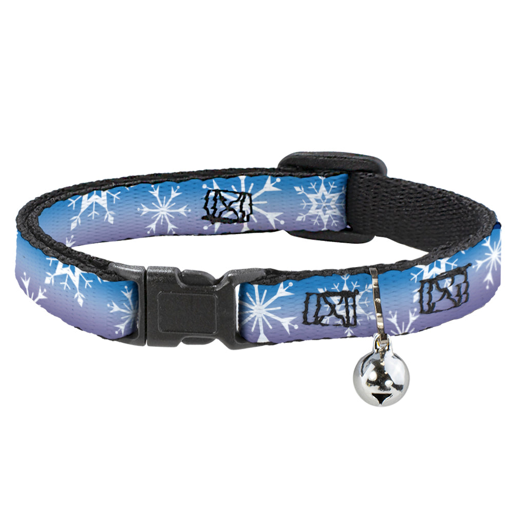 Cat Collar Breakaway - Frozen II Snowflakes Blues Purples White Breakaway Cat Collars Disney   