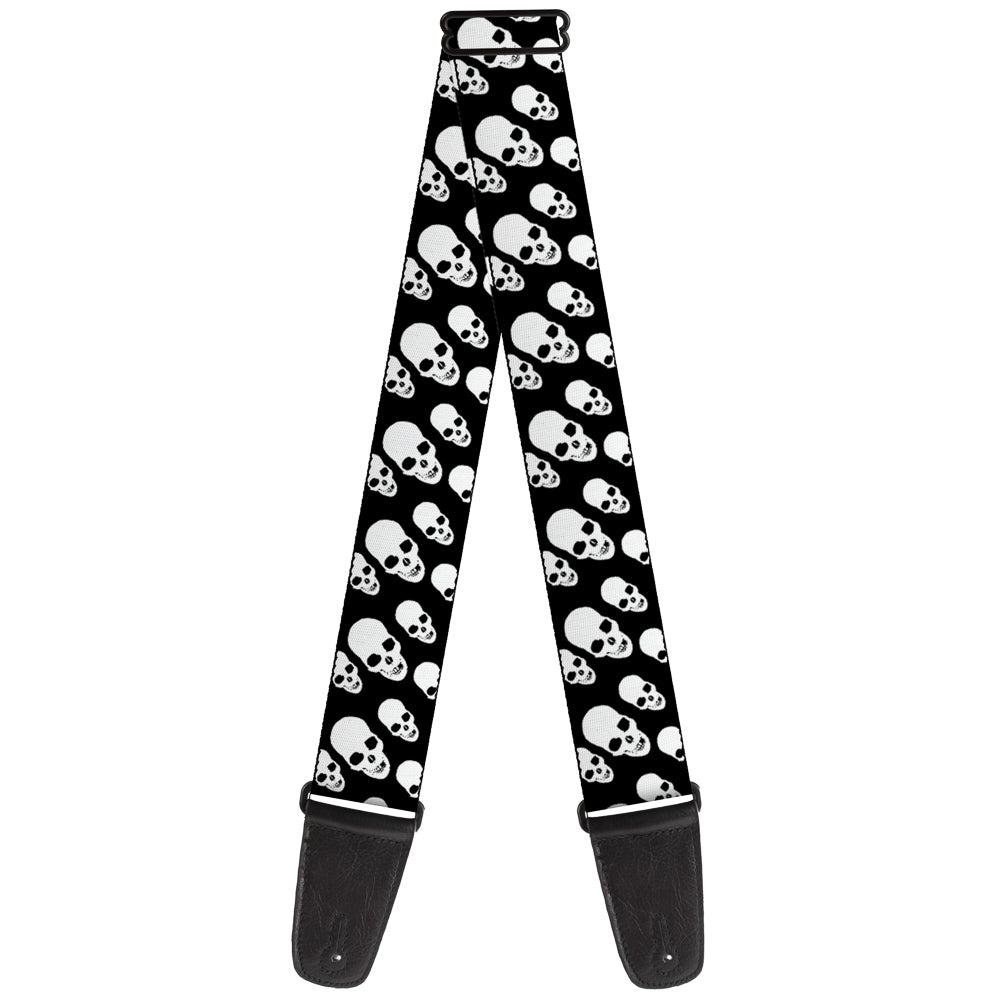 Guitar Strap - Tilted Skulls Black White Guitar Straps Buckle-Down   