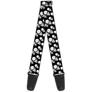 Guitar Strap - Tilted Skulls Black White Guitar Straps Buckle-Down   