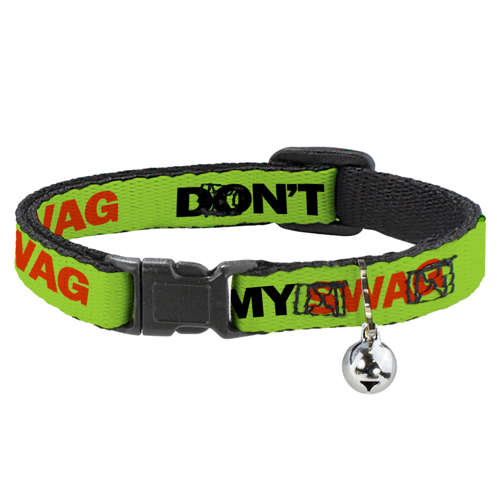 Cat Collar Breakaway - DON'T SWEAT MY SWAG Neon Green Black Red Breakaway Cat Collars Buckle-Down   