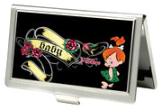Business Card Holder - SMALL - PEBBLES BABY Tattoo Banner Pose3 FCG Black Business Card Holders The Flintstones   
