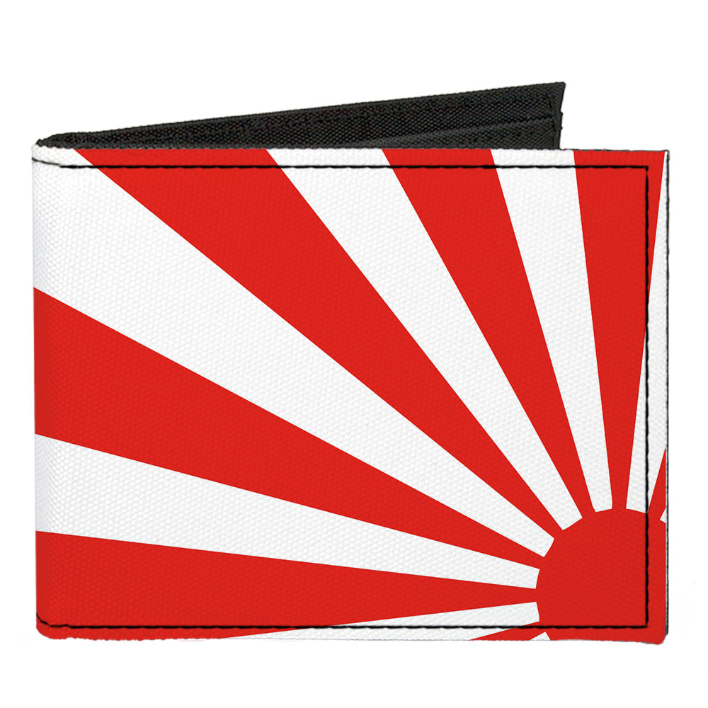 Canvas Bi-Fold Wallet - Rising Sun White Red Canvas Bi-Fold Wallets Buckle-Down   