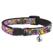 Cat Collar Breakaway - Rainbow Cloud Stars Pink Breakaway Cat Collars Buckle-Down   