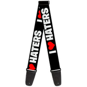 Guitar Strap - I "HEART" HATERS Black White Red Guitar Straps Buckle-Down   