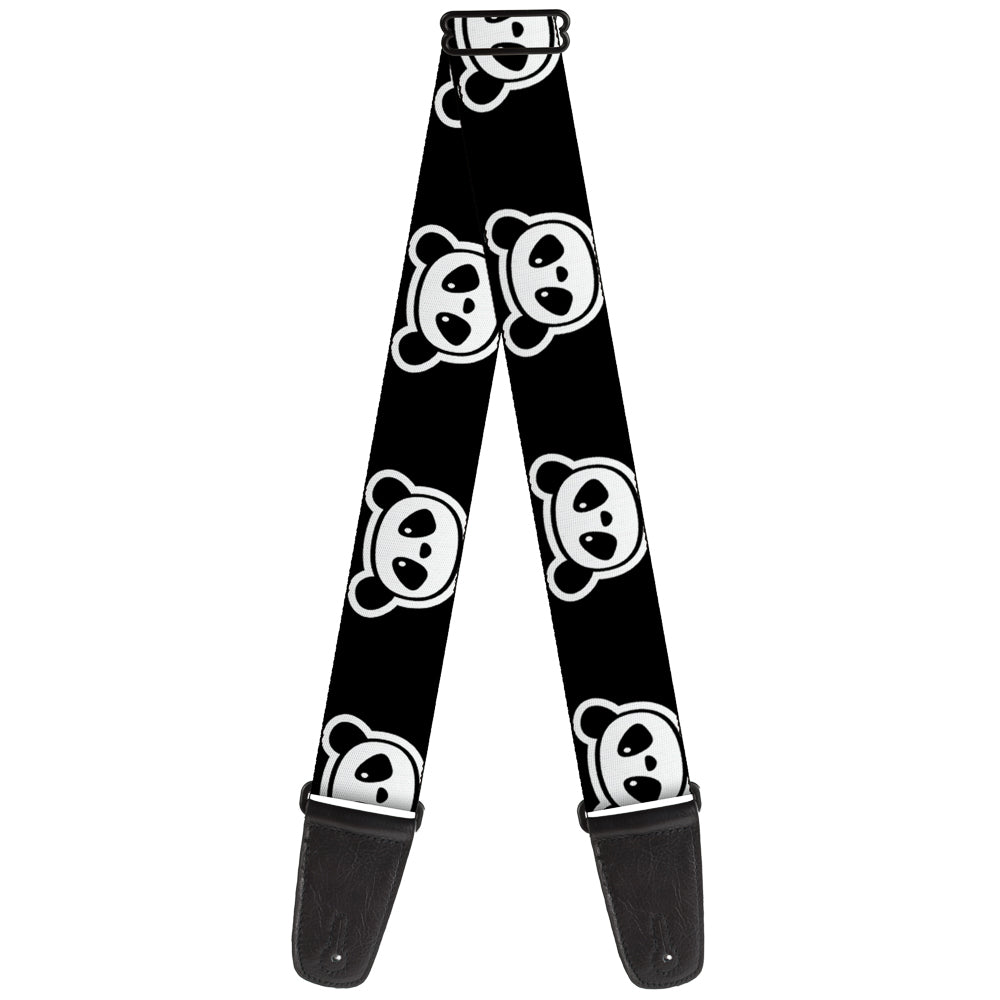 Guitar Strap - Panda Bear Cartoon2 Black White Guitar Straps Buckle-Down   