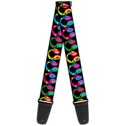 Guitar Strap - Headphones Black Neon Guitar Straps Buckle-Down   