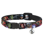 MARVEL AVENGERS Cat Collar Breakaway - 7-Vivid Avengers Action Poses Breakaway Cat Collars Marvel Comics   