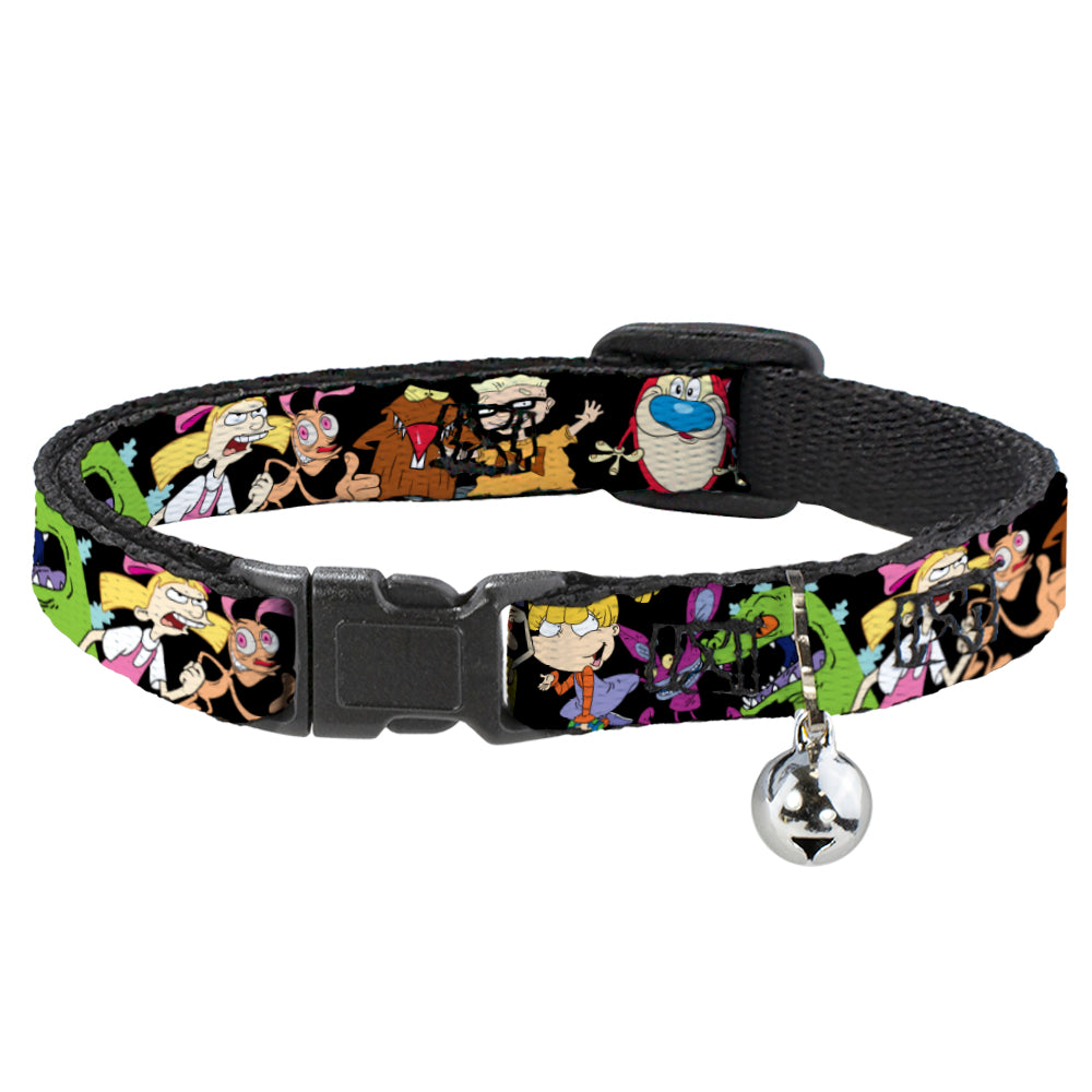 Cat Collar Breakaway with Bell - Nick 90's 13-Character Poses Black Breakaway Cat Collars Nick 90s