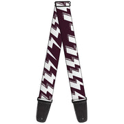 Guitar Strap - Lightning Bolts Sketch Plum White Guitar Straps Buckle-Down   