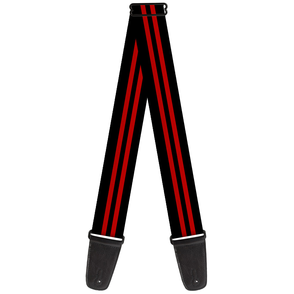 Guitar Strap - Stripe Black Red Guitar Straps Buckle-Down   