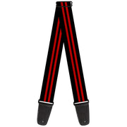 Guitar Strap - Stripe Black Red Guitar Straps Buckle-Down   