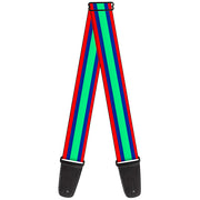 Guitar Strap - Stripes Red Blue Green Guitar Straps Buckle-Down   