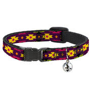 Cat Collar Breakaway - Navajo Orange Purple Yellow Pink Green Black Breakaway Cat Collars Buckle-Down   
