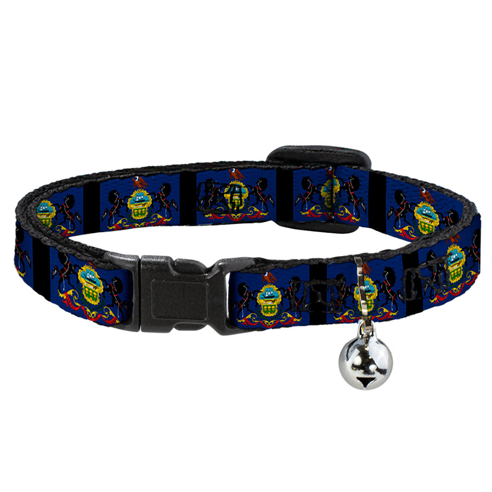 Cat Collar Breakaway - Pennsylvania Flags Black Breakaway Cat Collars Buckle-Down   