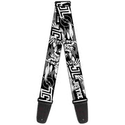Guitar Strap - JUSTICE LEAGUE Superheroes Retro Pop White Black Guitar Straps DC Comics   
