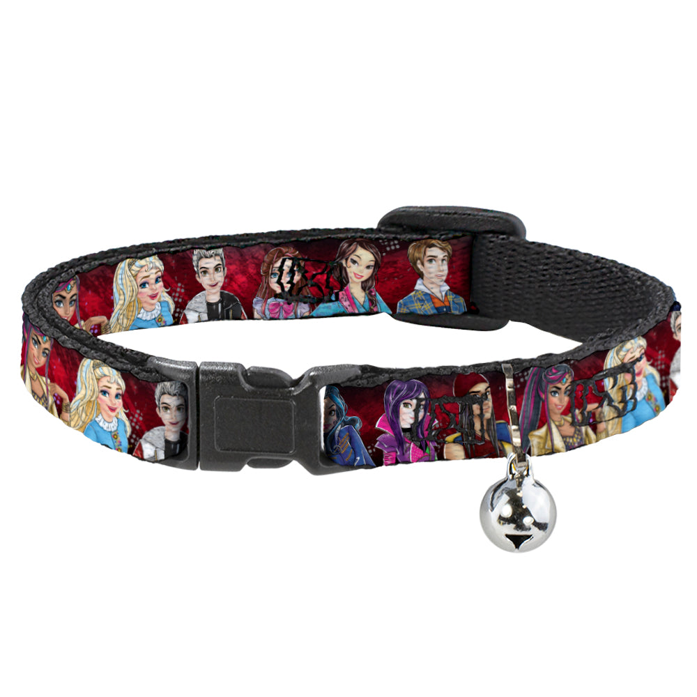 Cat Collar Breakaway - Descendants 11-Character Group Pose Reds Gray Breakaway Cat Collars Disney   