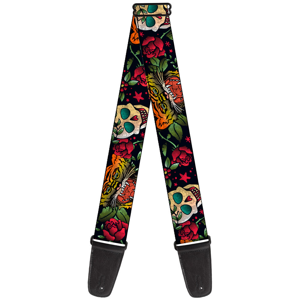 Guitar Strap - Death Before Dishonor CLOSE-UP Black Guitar Straps Buckle-Down   