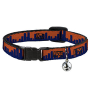 Cat Collar Breakaway - Denver Solid Skyline Orange Navy Breakaway Cat Collars Buckle-Down   