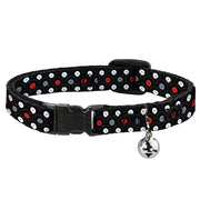 Cat Collar Breakaway - Vinyl Records Stacked Black Gray Red White Breakaway Cat Collars Buckle-Down   
