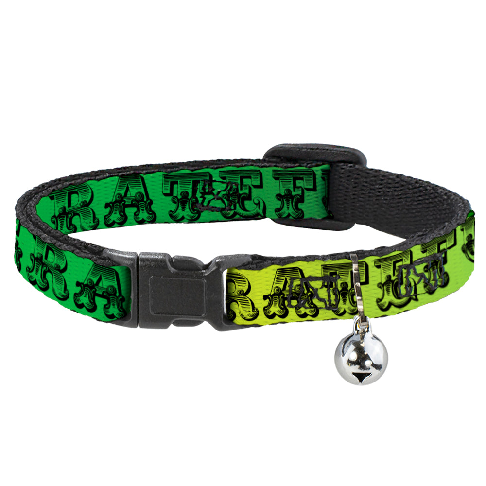Cat Collar Breakaway - Grateful Dead Text w Skull & Roses Rainbow Fade Breakaway Cat Collars Grateful Dead   