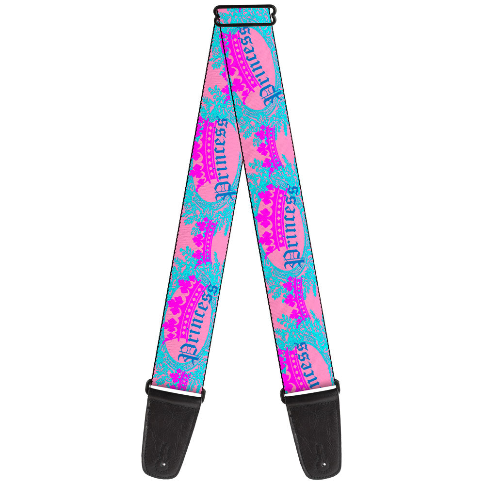 Guitar Strap - Crown Princess Oval Pink Turquoise Guitar Straps Buckle-Down   