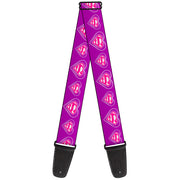 Guitar Strap - Superman Logo in Heart Purple White Pink Guitar Straps DC Comics   