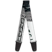 Guitar Strap - 100 Dollar Bill CLOSE-UP White Black Guitar Straps Buckle-Down   